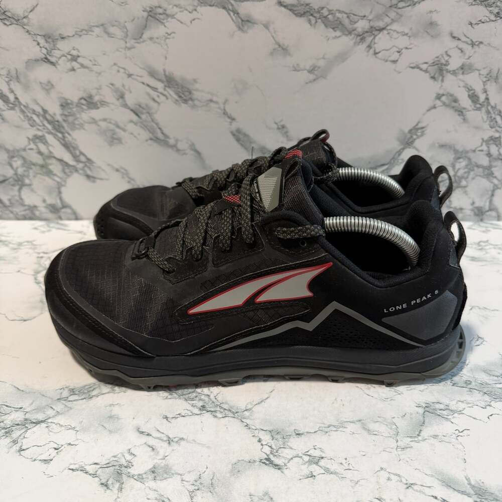 Altra Men 10 Lone Peak 5 Shoe Trail Running Sneaker Black Athletic Activewear - Picture 3 of 8